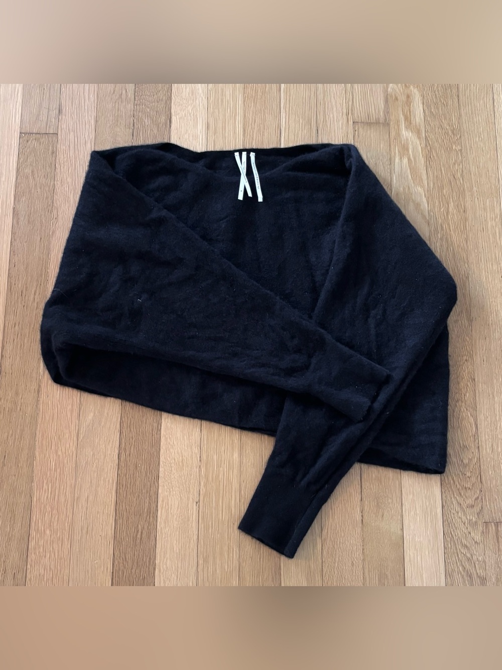 Anthropologie The Cashmere Collection Sweater XL Black Asymmetric Avant Garde